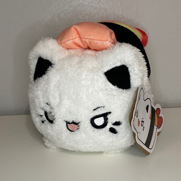 NWT Tasty Peach Studios Aurora Meowchi Shrimp Nigiri Sushi 7" Plush - Picture 2 of 8